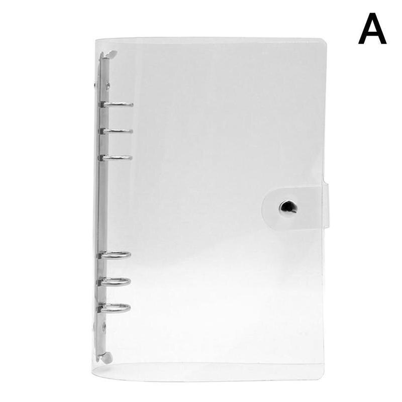 A4/A5/A6/A7 Transparent Notebook Cover Loose-leaf Ring Binder PVC Waterproof Clear Cover Travel Notebook Stationery Cover 1pc: A5
