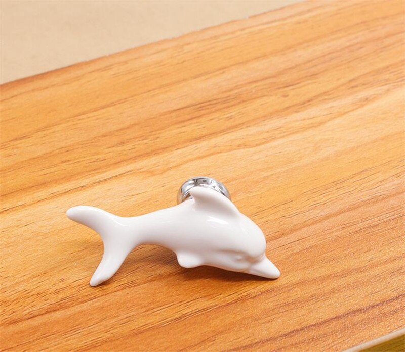 Colorful Ceramic fish Dolphin Cabinet Knobs Door Pull Handles Cupboard Drawer Wardrobe Furniture Handle Knobs