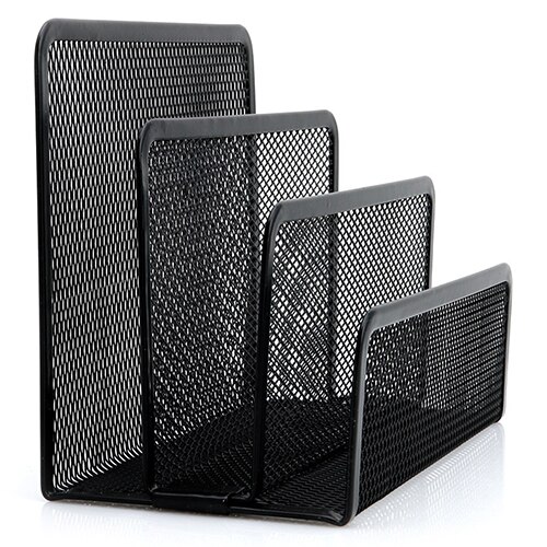 Sort mesh brev sorterer post business dokument bakke skrivebord kontor fil organizer holder