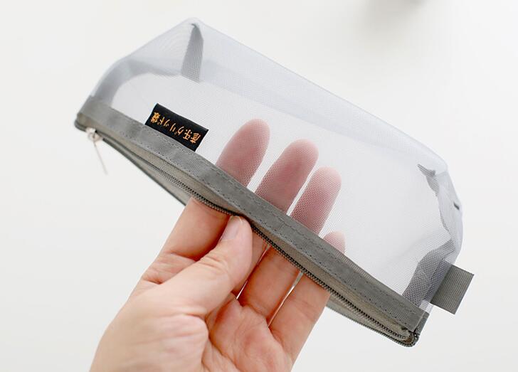 Muji styl piórnik prosty nylon przezroczysta siateczka torba piórnik pudełko na długopis pokrowiec na długopis magazyn materiałów piśmienniczych torba