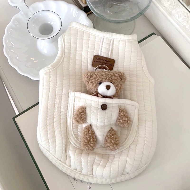 Puppy Clothes Autumn Winter Cat Desinger Vest Pet Cute Cartoon Soft Shirt Small Dog Harness Chihuahua Poodle Yorkshire
