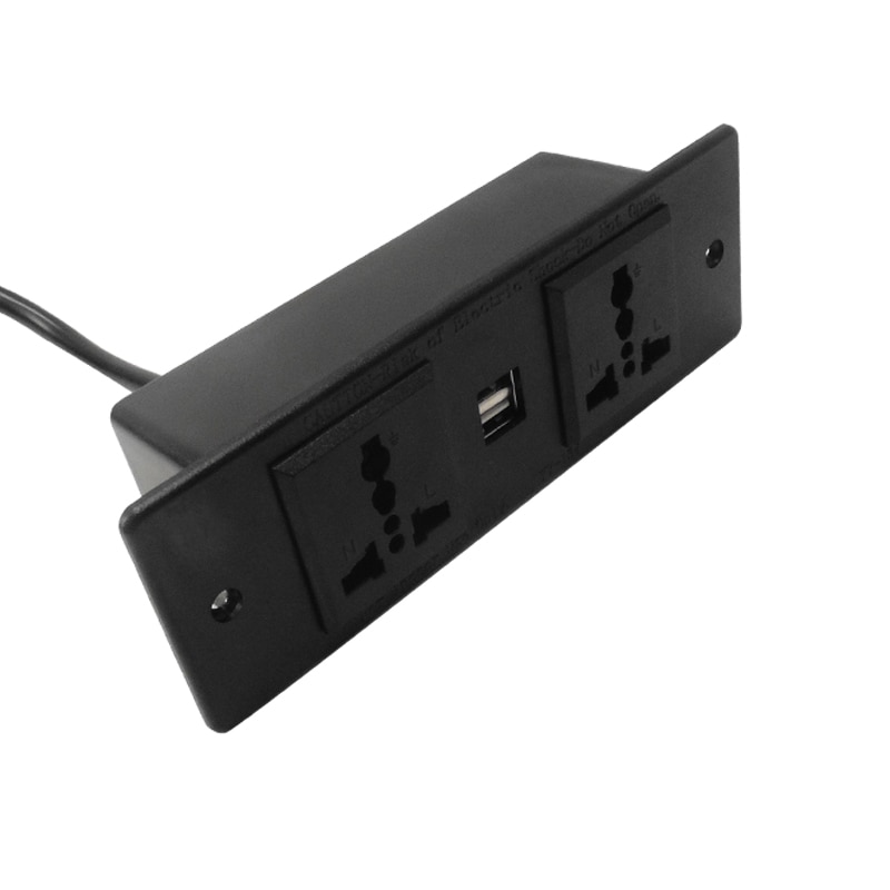 Hidden Embedded Desktop Socket EU UK US AU Universal Extension Socket with Dual USB For Office Meeting Room Hotel Desktop Socket