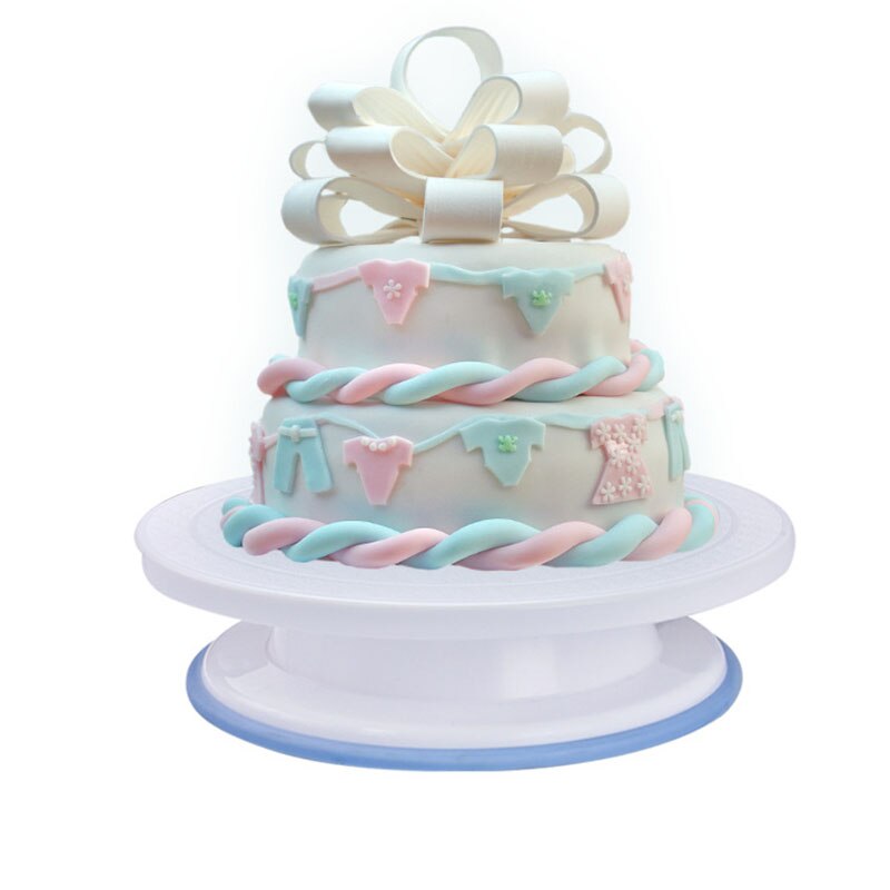 Unibird 10 inch Plastic Cake Turntable Home DIY Cake Making Tool Rotating Fondant Stand Pastry Baking Rotary Table