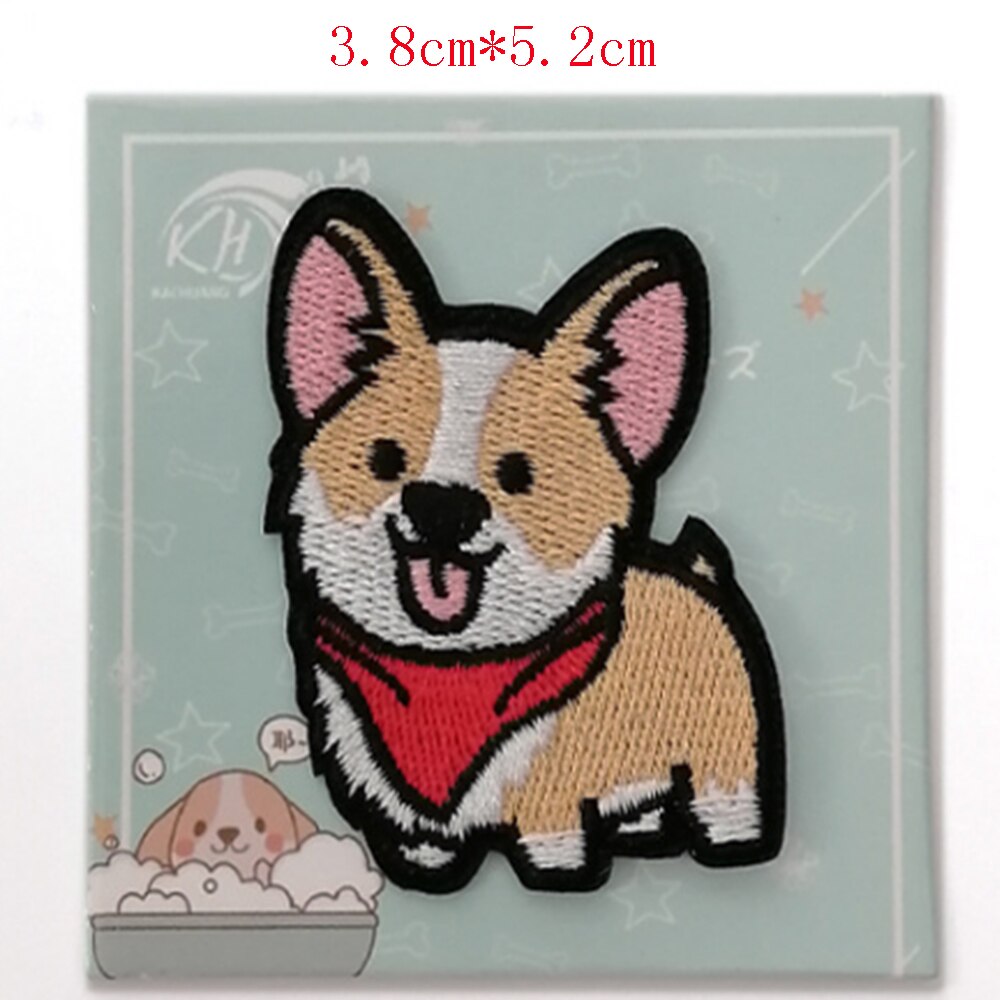 Corgi/Teckel/Husky Patch Borduurwerk Patches Voor Kleding Leuke Hond Animal Ijzer-Patches Op Kleding: 6