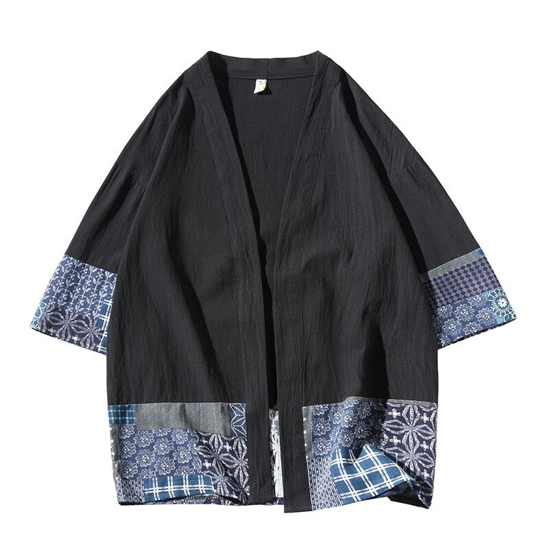 Japansk kimono traditionel herre tøj japansk kimono herre jakke mandlig kimono skjorte herre samurai kostume  aa001