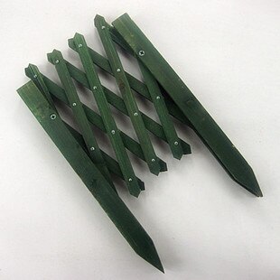 Wooden Telescopic Fence Wooden pile Garden wood fence Balcony courtyard decoration Flowerbed Small fence Natural anticorrosive: Green