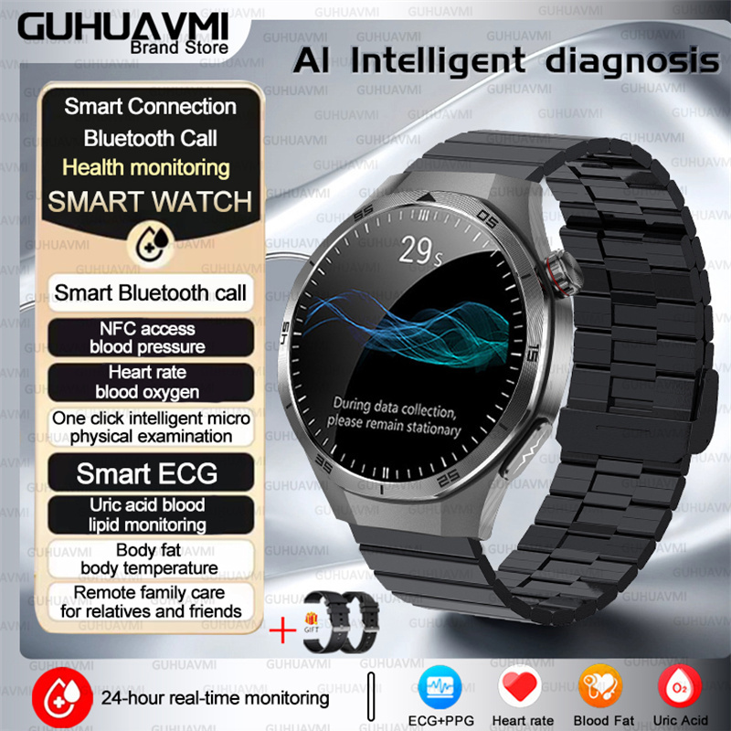 2025 para HUAWEI DT5 reloj inteligente de grasa en sangre ECG oxígeno en sangre ácido úrico presión arterial monitoreo de salud reloj inteligente hombre mujer: Multicolor