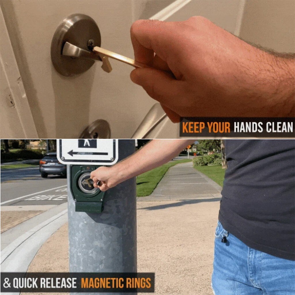 Non-contact Safety Door Opener Contactless Safety Door Opener Protection Isolation Brass Key Handles Clean-Key#W