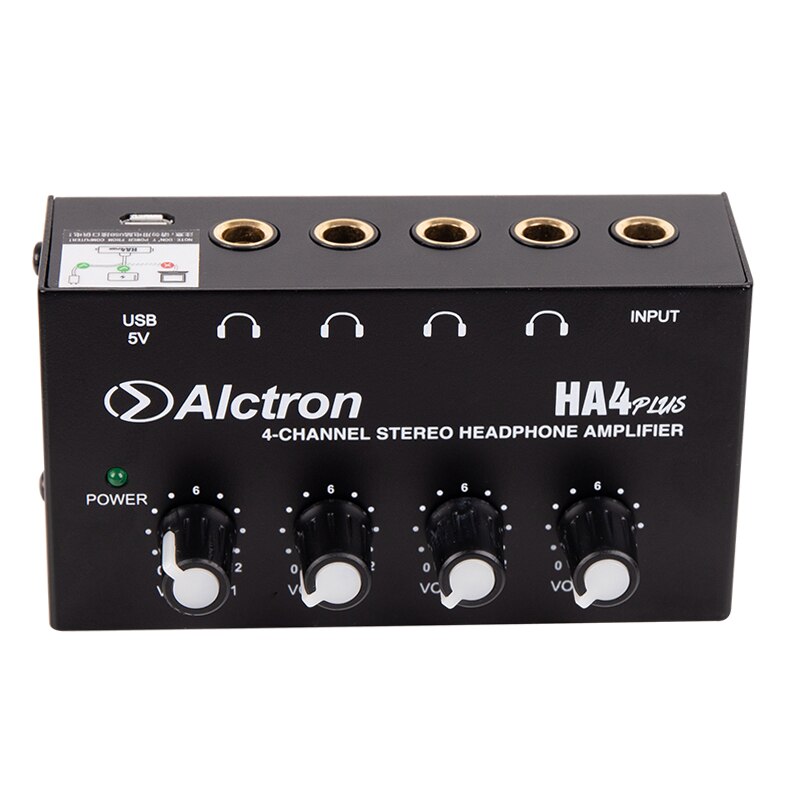 Alctron HA4PLUS 4-Kanaals Draagbare Stereo Hoofdtelefoon Versterker Mini Oortelefoon Splitter Amp Trs Hoofdtelefoon Uitgang HA4 Plus