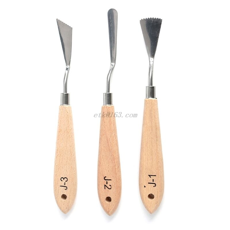 Juego de 10 unidades de paleta de pintura de acero inoxidable, espátula para pintura al óleo, espátula para artista, herramientas para pinturas acrílicas