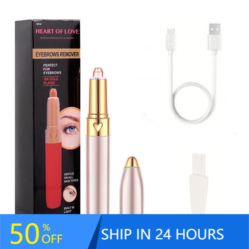 Mini depiladora eléctrica recargable por USB para cejas, afeitadora de labios y cara, 40 #1016