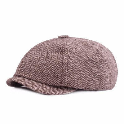 gorro octogonal para caballero, boina para hombre, otoño e invierno, para hombre, gorras planas para hombre: Khaki