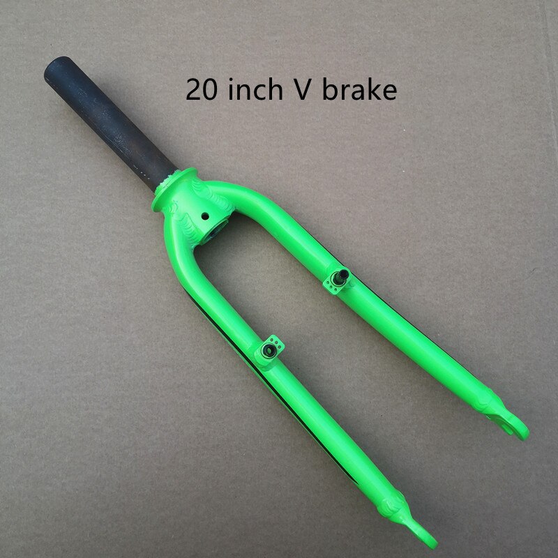 Horquilla delantera para bicicleta de 20 pulgadas, 406 V, freno, horquilla dura, pequeña, ultraligera, aleación de aluminio, piezas de bicicleta