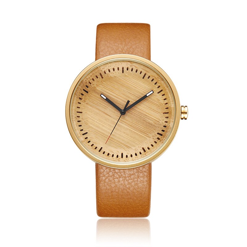 Dam män bambu trä klocka herr dam trä armbandsur läder retro par klocka klocka reloj de madera relogio masculino: Bambu