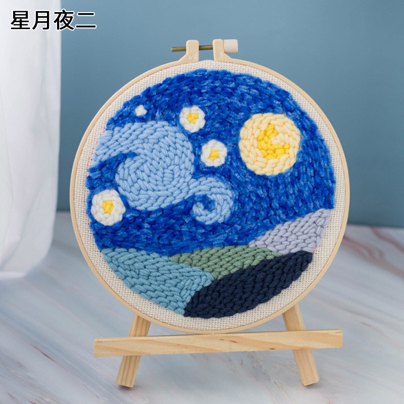 Kit de broderie pour débutants, matériel de bricolage , paquet de matériel de broderie, Kit de poinçons à l'aiguille, fournitures de broderie artisanale: SkyMoon2