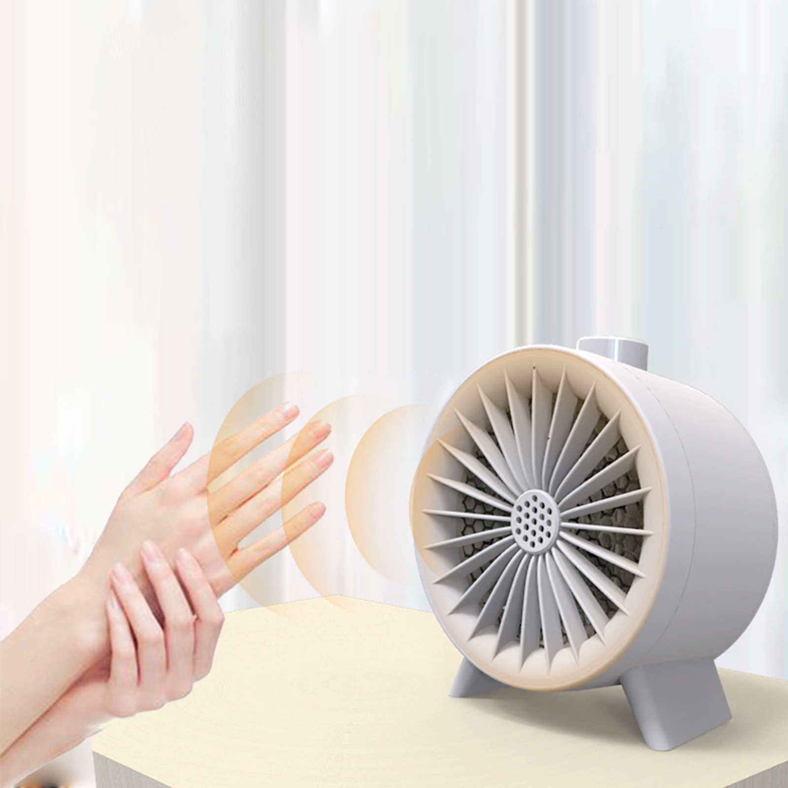 Electric Space Heater Indoor Auto-Off Adjustable Quiet Personal Fan Safety Thermostat Bedroom Living Room Home Floor Decor