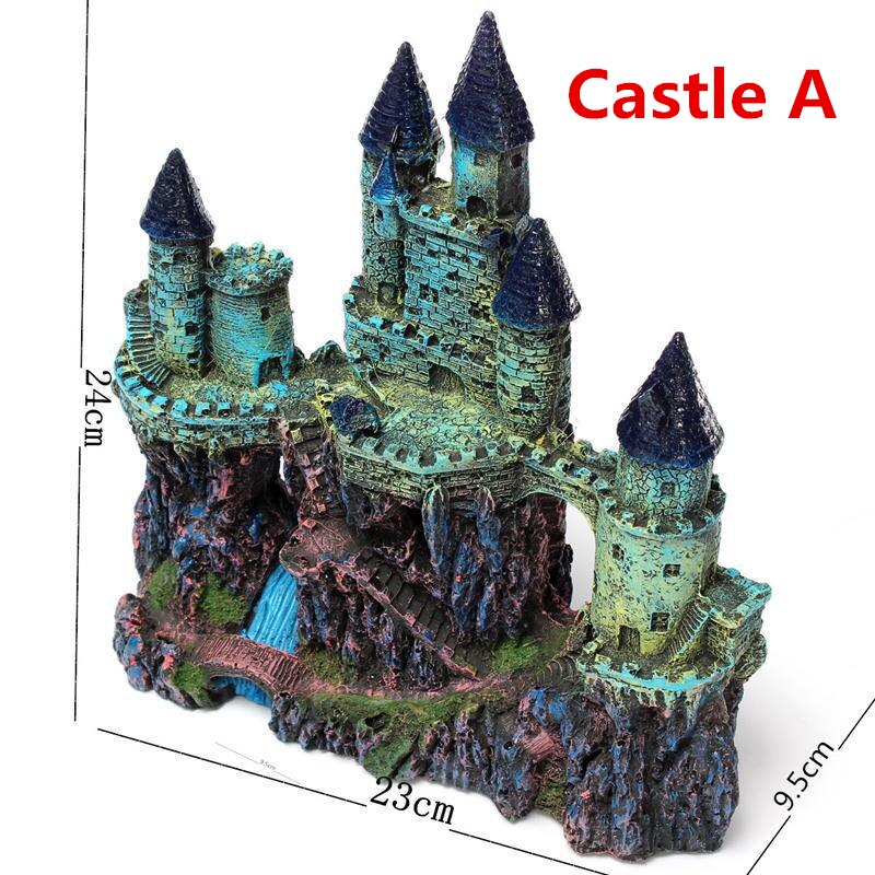 Aquarium Decorations Series - Classical Resin Castle Ornament,Eco-Friendly Fish Tank Castle Aquarium Accessories: A