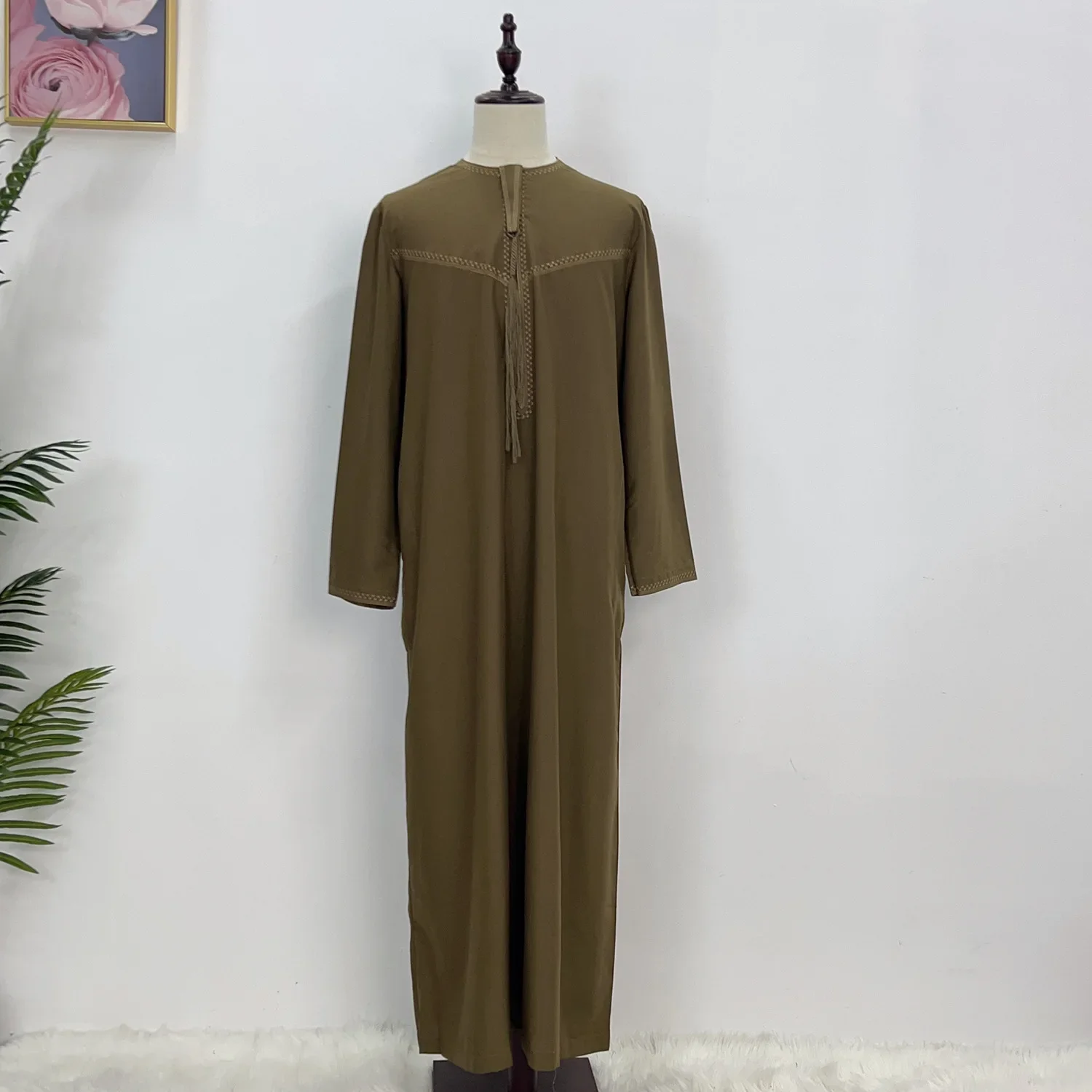 Saudi Arabische gewaad mannen moslim jurk kwastje Abaya Dubai Kaftan islamitische kleding Eid Djellaba Ramadan Jubba Thobe Daffah Dishdasha