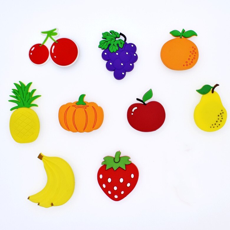 1PC 3D Cartoon Fridge Magnets Home Decoration Decoration Food Sticker Fruits Paster Lovely Kids Blackboard Vegetables: 1pc random color