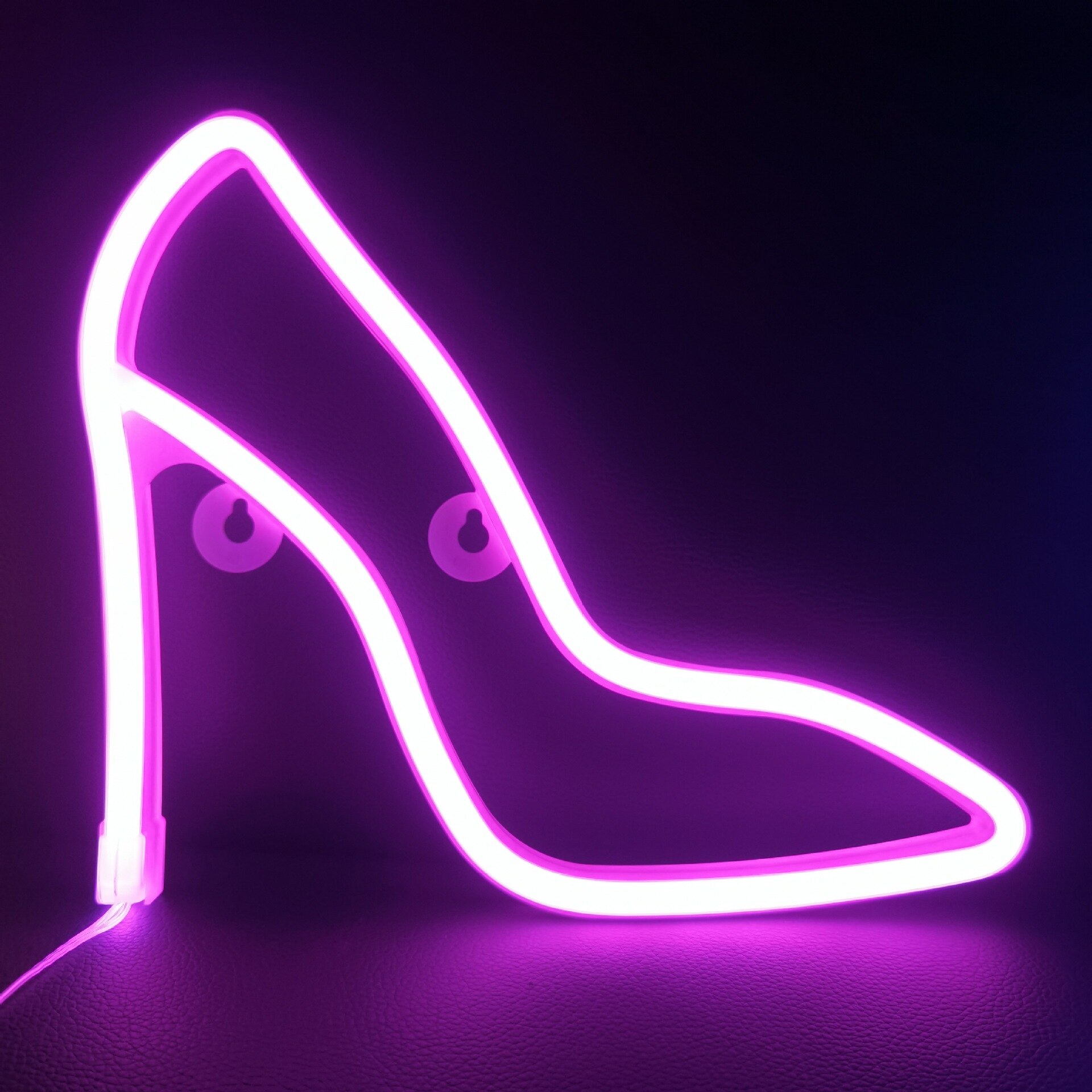 sole neon luce portato scarpe col tacco luci per insegne al neon lampada da parete con alimentazione a batteria USB per telecamera lampade da parete per la casa decorazioni per matrimoni: Shoes rosa