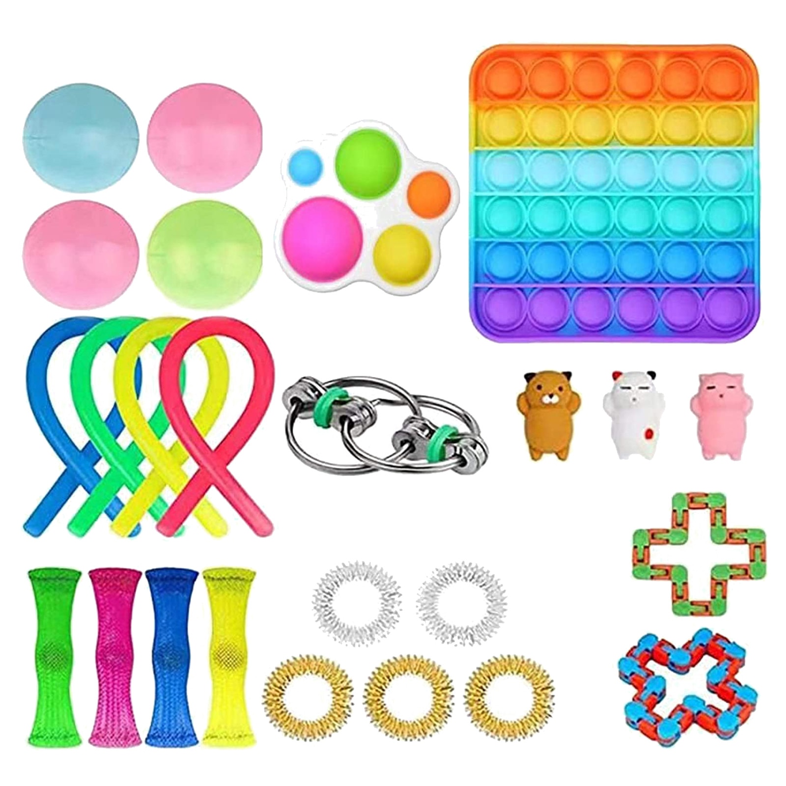 Zappeln Spielzeug Anti betonen einstellen dehnbar Saiten Pop Es Popit Pack Erwachsene freundlicher Squishy Sensorischen Antistress Linderung Figet Spielzeug