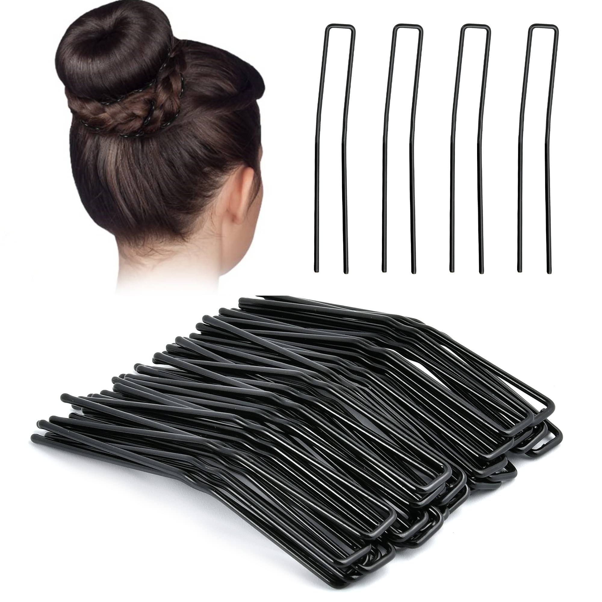 Nuevas pinzas de Metal en forma de U para el cabello, horquillas de Ballet, empuñaduras de Metal para peinar el cabello, pinzas para moño de pelo negro y marrón para mujeres y niñas