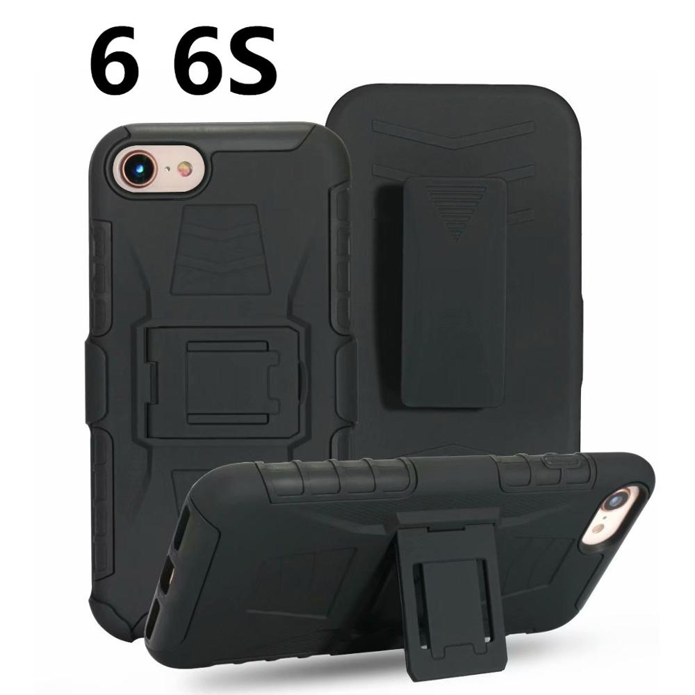 Für iphone 11pro XS Max Luxus Rüstung Stoßfest Holster Silikon Harte Fall Für iphone 8 7 6s Plus 5s handy Shell Abdeckung Taschen: For iphone 6 6S