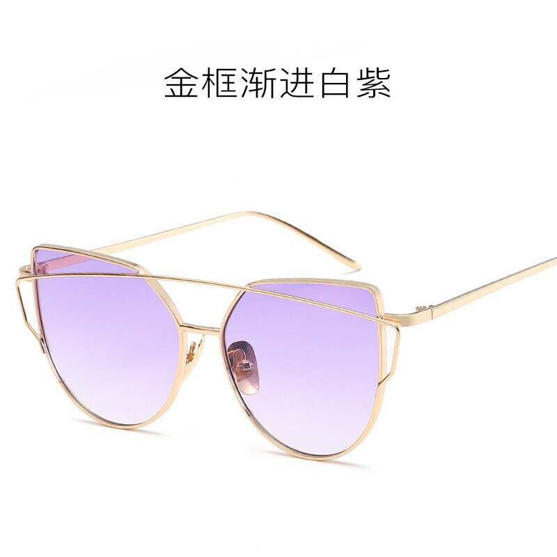 Metal Cat-Eye Sunglasses, Ladies Colorful Sunglasses
