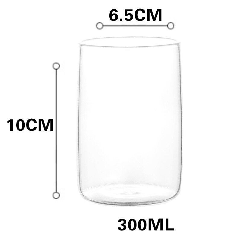 300ml Transparent Glass Coffee Cup Milk Tea Cocktail Glass Can Glass Mugs Juice Beverages Cup Home Office Bar Drinkware: B