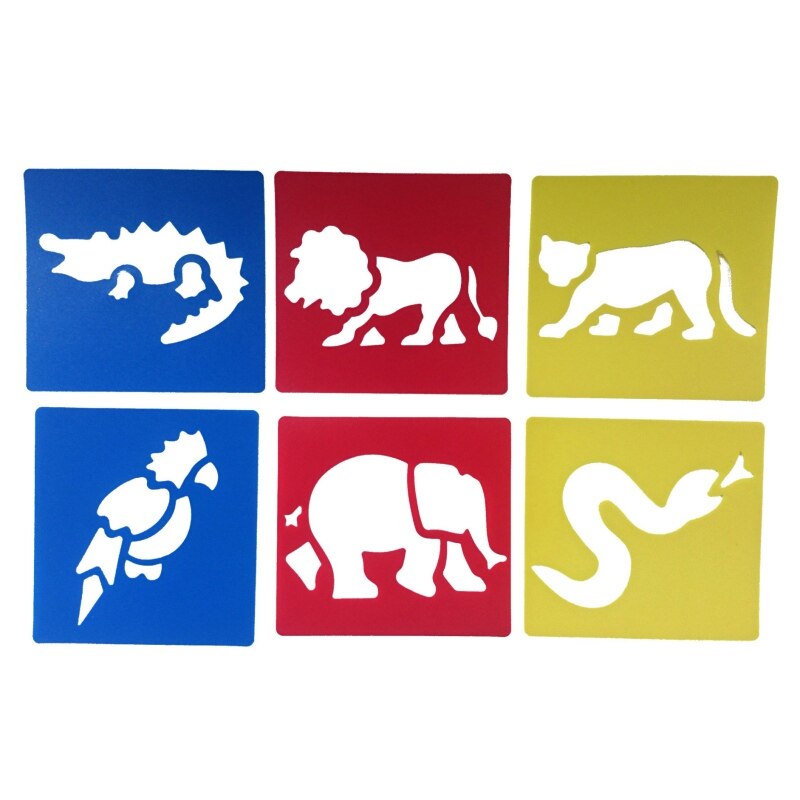 Pochoirs de peinture en plastique PP, bricolage, modèles de dessin lavables pour enfants, apprentissage de la peinture, pochoir, jouets: H15