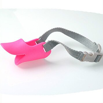 Hund Maulkorb Silikon Ente Mund Maske Maulkorb Borke beissen halt Kleine Hund Anti-biss Masken Für Hund Produkte Haustiere dekoration: Rosa / S