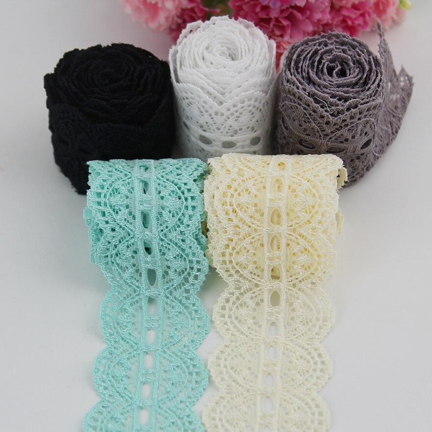 20 Yards 3.5Cm Geborduurd Stretch Kant Lint Kledingstuk Elastische Accessoires Bruiloft Decoratie Tape