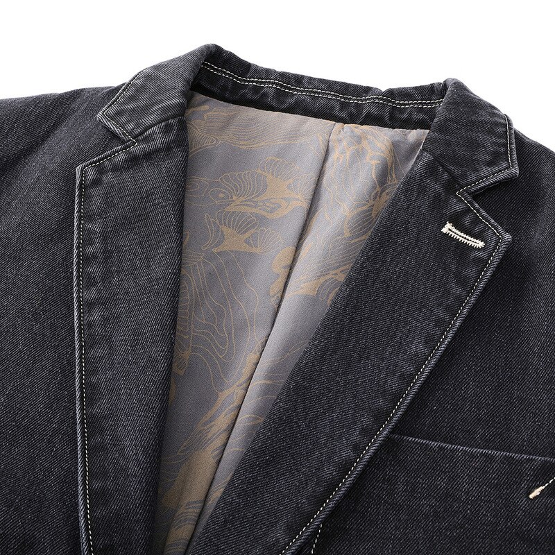 Small Suit Spring and Autumn Denim Jacket Business Casual Suit Jacket Men's Thin Section Young and Middle-aged Handsome Slim