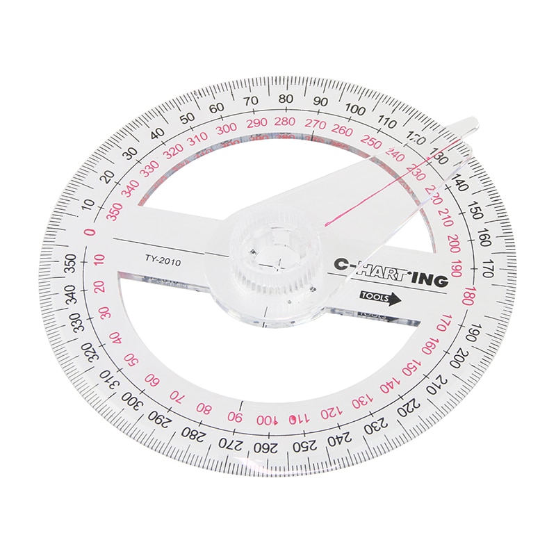 1 Pcs Portable All Circular 10cm Plastic 360 Degree Pointer Protractor Ruler Angle Finder Swing Arm For School Office Supplies