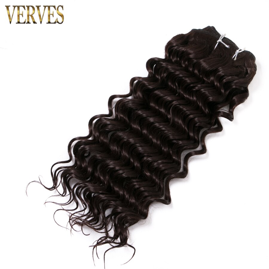 deep wave 16 inch Color 4 Synthetic Hair weaving 100g/pcs VERVES Hair Bundles high temperature hair extensions