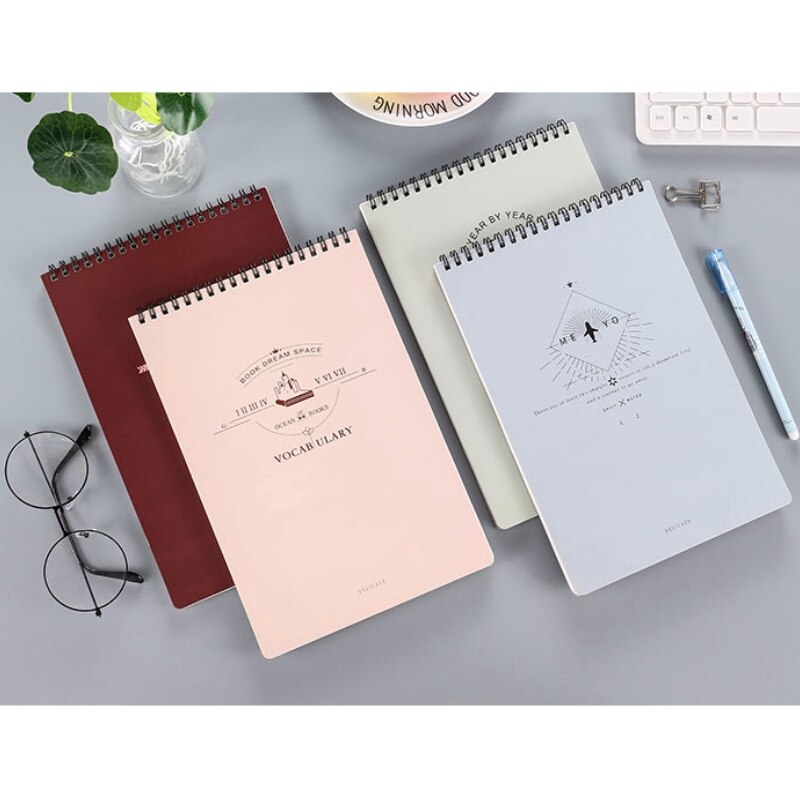 B5 spiral notepad diary horizontal blank paper inner page picture drawing book college student notebook thickened vertical flip