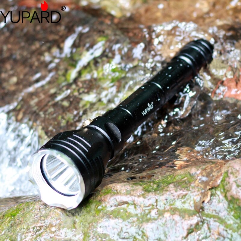 YUPARD diving 100m Underwater diver Flashlight Torch XM-L2 led T6 white yellow light Lamp Waterproof 18650 rechargeable battery