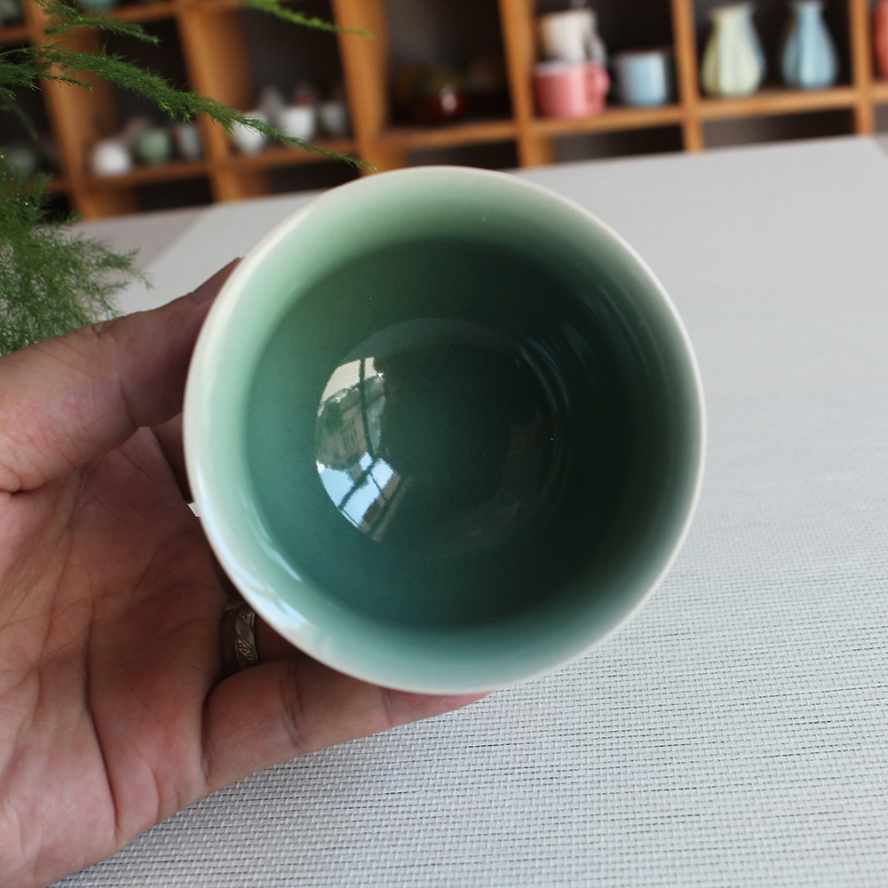 130ML Teacup Chinese Longquan Celadon Tea Set Porcelain Office Master Tea Mug Drinkware cup Ceramic tea cup