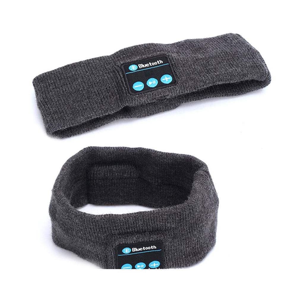 Bluetooth Music Headband Knits Sleeping Headwear Headphone Speaker Headset Stereo Music Hands-free For Running Jogging: gray