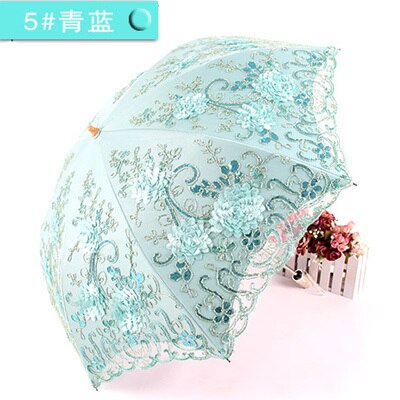 Princess Umbrella Sunshade Bumbershoot Lace Anti-sunshine Ombrelle Anti-ultraviolet Rubber Sunumbrella Sunshine and Rain: black