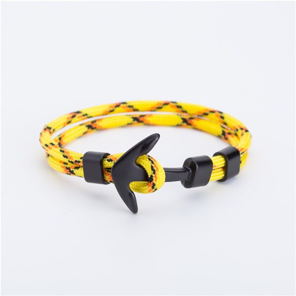 Zwart Anker Charme Armbanden Voor Mannen Vrouwen Touw ketting Armbanden Sieraden: 3