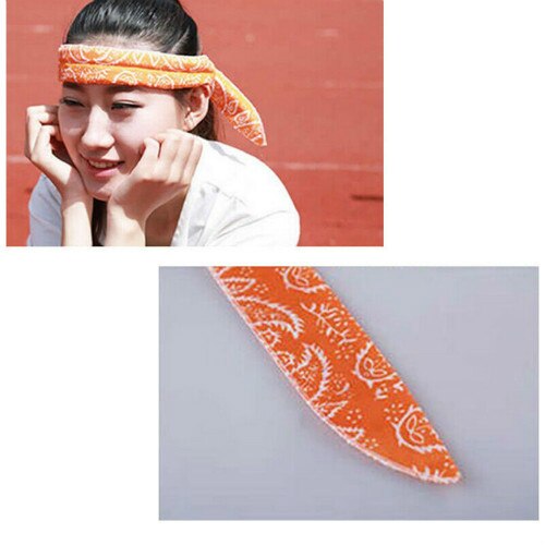 Multi Funciton Zomer Nek Koeler Sjaal Body Ice Cool Cooling Wrap Stropdas Sport Hoofdband Zweetband: Oranje