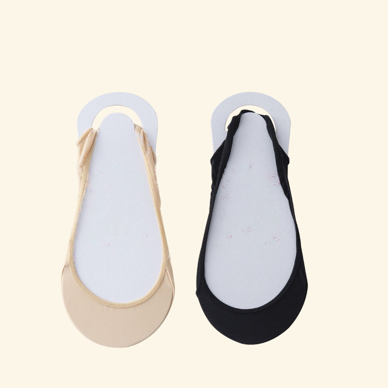 1 Pair /2 Pairs High Heels Shoes Ice Silk Thin Half-Palm Suspender Invisible Boat Socks Women Summer Silicone Non-Slip Socks: Gold