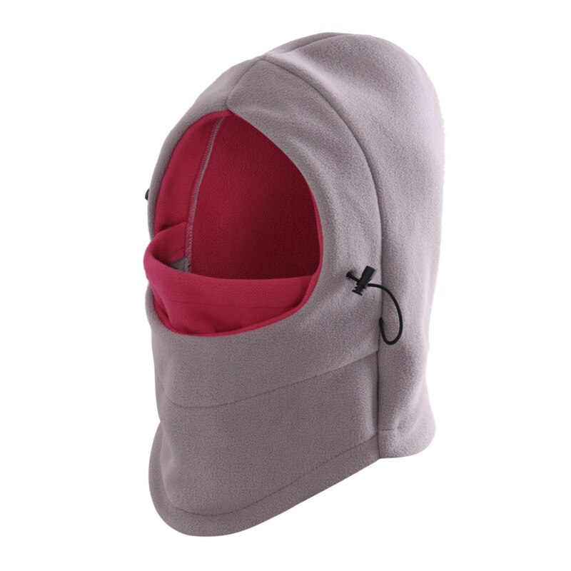 Winter Balaclava Hat Windproof Hat With Mask Unisex Ski Hat Mens Winter Fleece Hat Wrapped Warm Hat: grey  and  rose red