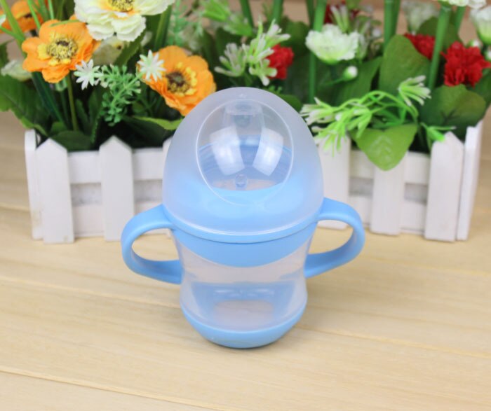 160Ml Delicate Baby Sippy Cup Bpa Gratis Pp Zuigeling Leren Drinkwater Cup Zachte Tuit Kids Training Kopjes Effen voedingen: Blauw