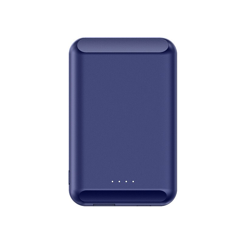 Powerbank magnético sem fio para iphone, 5000mah, carregamento de bateria externa para iphone 12 pro max 12 mini 11 pro: Blue