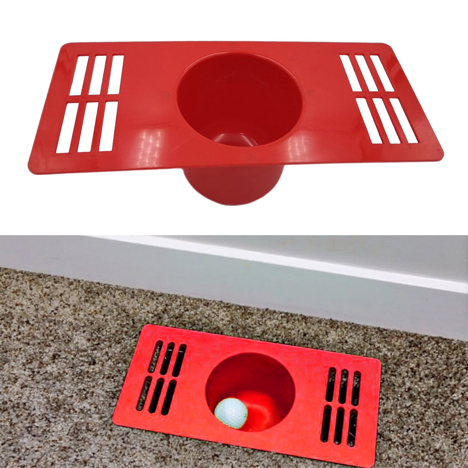 Indoor Golf Putting Trainer Hole Mats Home Training Aid Adjustable Hole Stress Reliever Accs Leisure Toys: red
