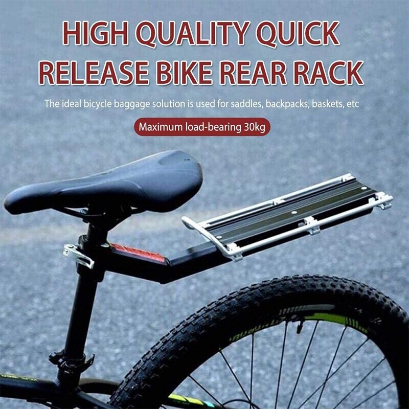 Porte-bagages arrière de vélo, porte-bagages de vélo, porte-tige de selle réglable à dégagement rapide pour VTT