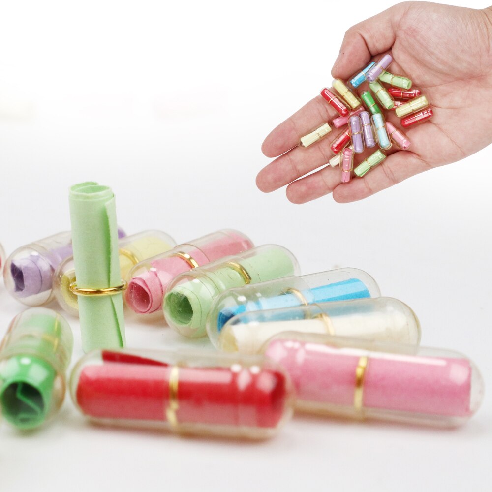 Mini papier de message mignon en capsule, pour lettre d&#39;amour, pour des de noël avec souhait, de couleur claire, 100 pièces par lot