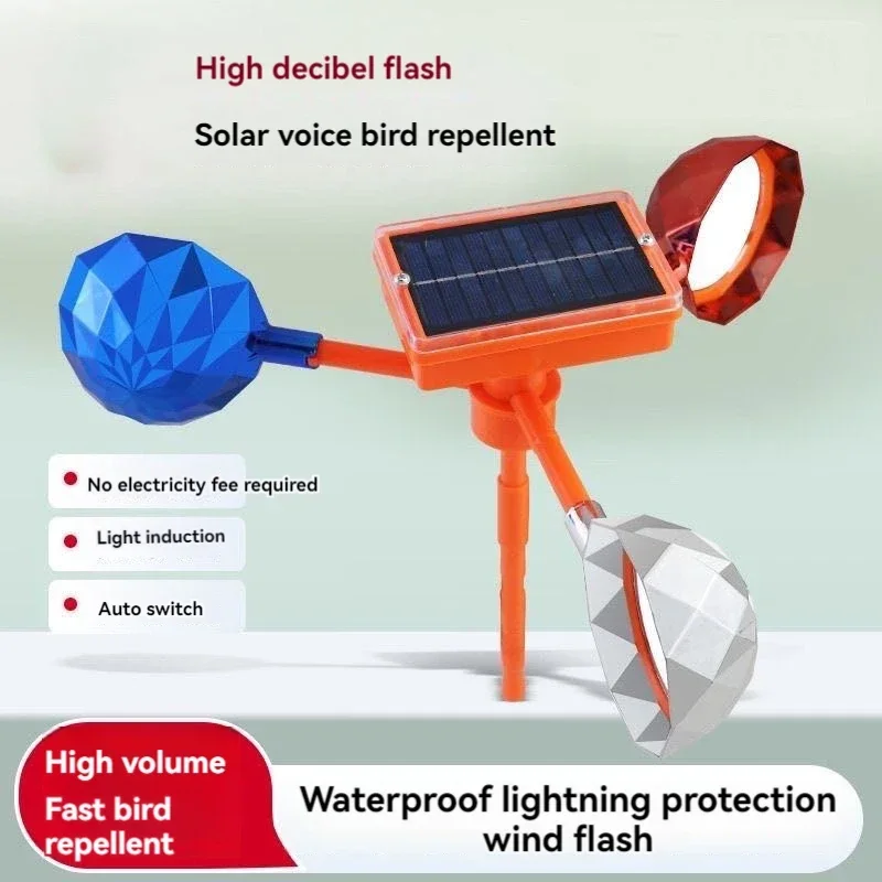 Solar Bird Repeller Waterdicht zonne-energie Bird Repelling Device 360° ° Roterende reflector Farm Orchard Bird Scaring Device